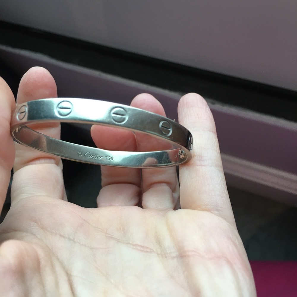 Cartier love white gold sz 16